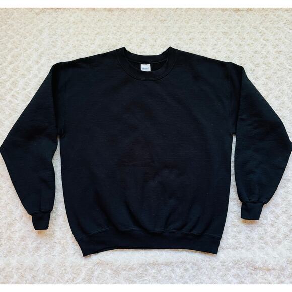 Gildan Unisex Heavy Blend Black Cotton Crewneck Sweatshirt Sz Medium - Picture 3 of 9